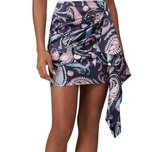 Thurley Silk Crown of Thornes Navy Costal Mini Skirt Size 4 Nautical Maximalist